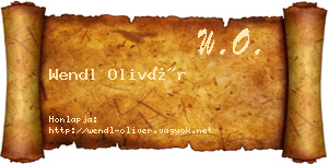 Wendl Olivér névjegykártya